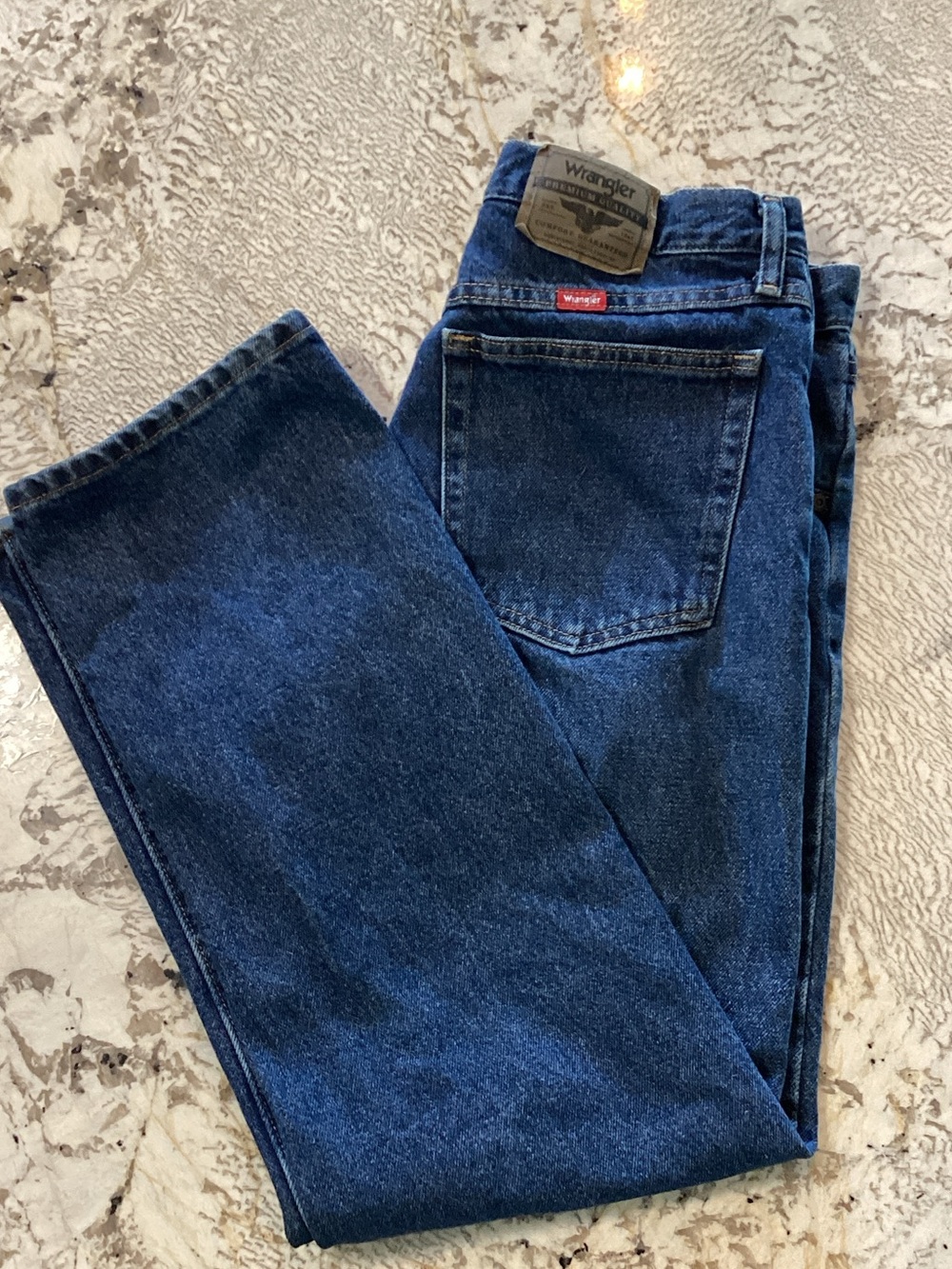 Wrangler Men's 32x30 Regular Fit Straight Leg Blue Denim Jeans 100% Cotton
